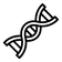 Black DNA double helix symbol on a white background