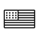 Black and white icon of an American flag